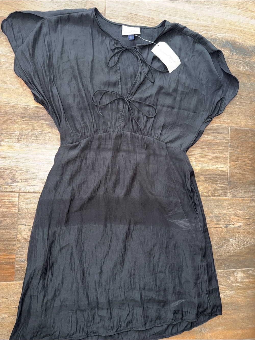 Universal Thread Black Tie-Front Short Dress
